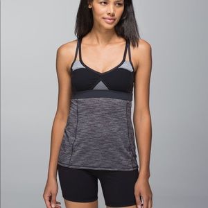 Lululemon Breathe In Black/Grey Tank Top
